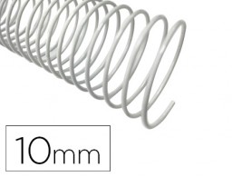 CJ200 espirales Q-Connect metálicos blancos 10mm. paso 5:1
